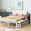 Lit plateforme Azariah avec tablettes de rangement à 2 niveaux et armoire de rangement en bois-125986677