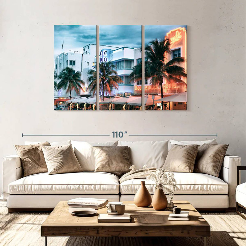 Sirci Ocean Drive coloré, H 48 po x l 74 po