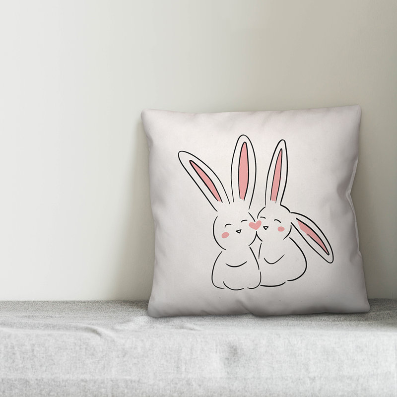  Coussin Love Bunnies, 16 po x 16 po