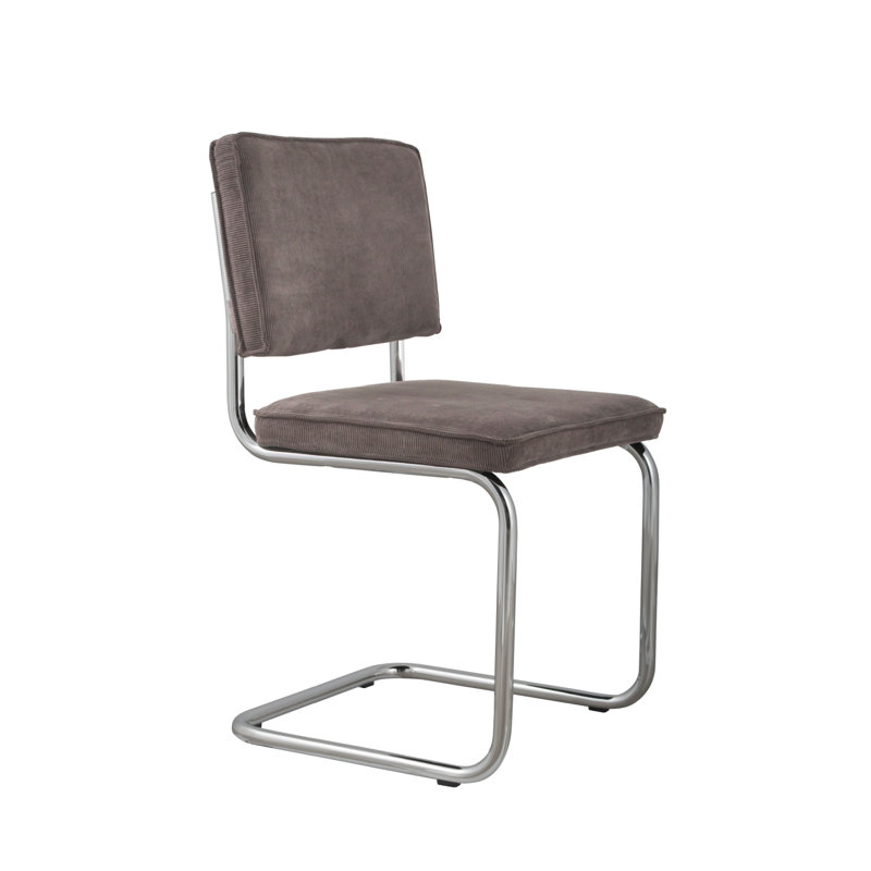 Chaise en porte-à-faux rembourrée en tissu, Gris foncé