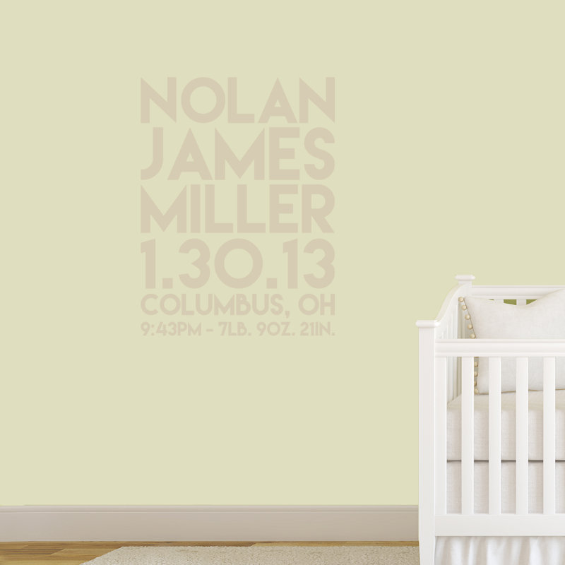 Text & Numbers Wall Decal, Light Beige, Yes