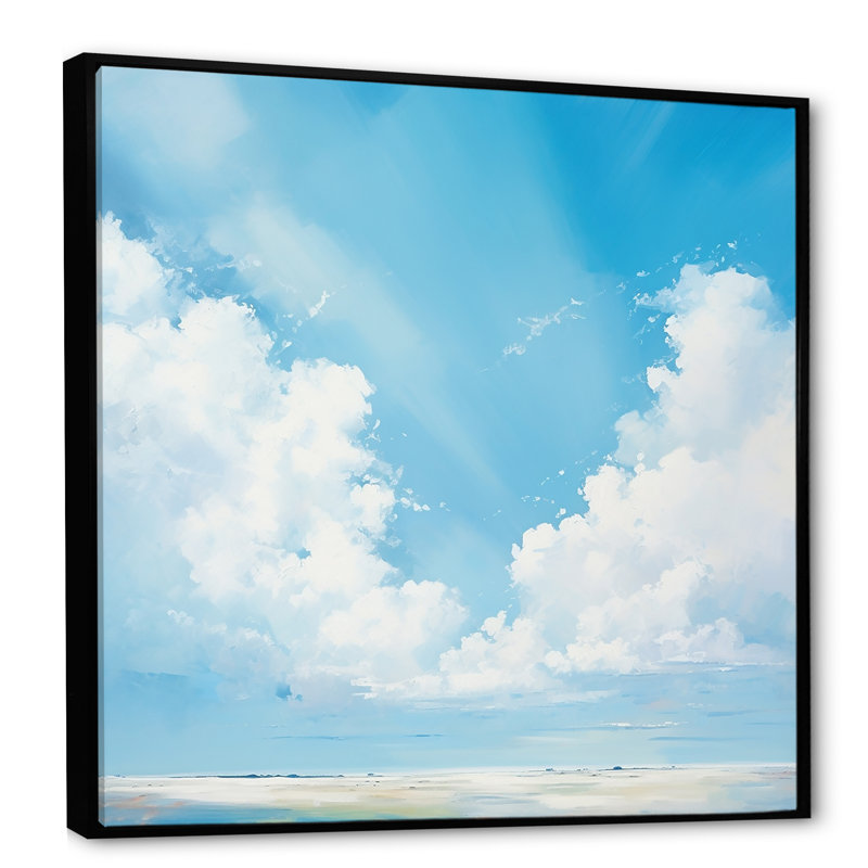 Impression sur toile Minimalist Horizon Cloud Drift I sur toile, H 30 po x l 30 po x P 1 po, Cadre flottant noir