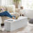 43 Inches Folding Storage Ottoman Bench With Flipping Lid-1452502597