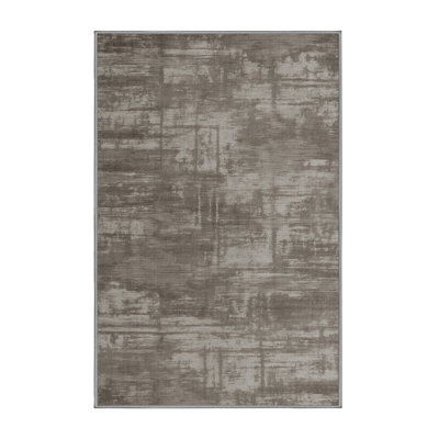 Tapis abstrait gris lavable à la machine