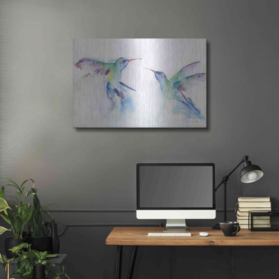 «Hummingbirds I» par Alan Majchrowicz - reproduction de dessin non encadrée sur métal