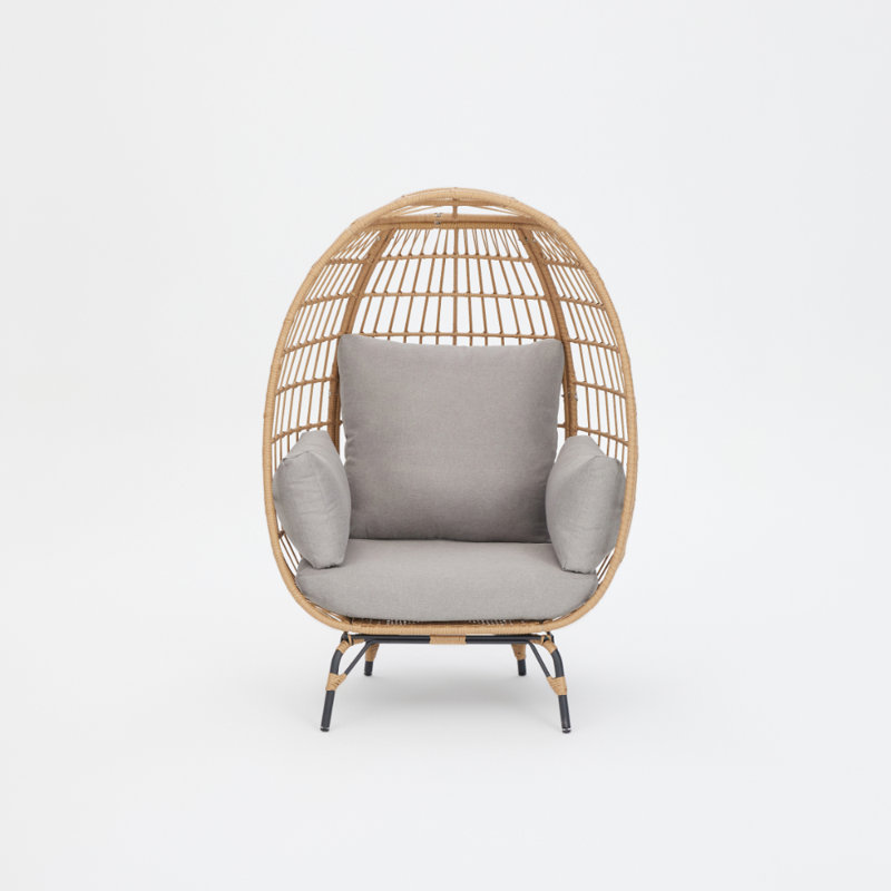 Tyndale Outdoor Garden Chair, Light Grey, Natural Wood