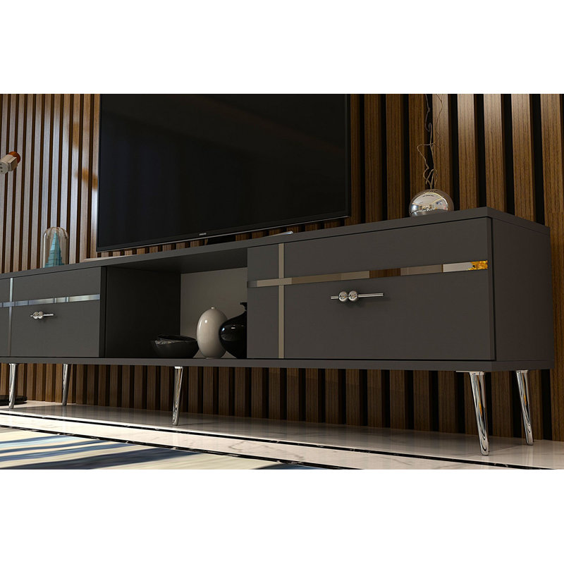Meuble télé, Gris/argent