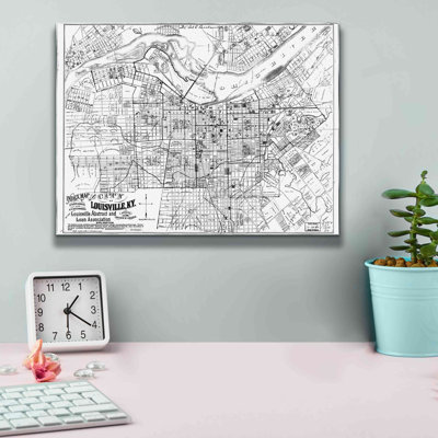 «Map of Louisville, KY 1879» par Epic Graffiti Portfolio, art mural sur toile