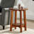 Amarius 20 in. Round Mid-Century Modern Wood End Table with Floating Shelf, Accent Furniture, Warm Chestnut Finish for Living Room