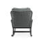 Ensemble de conversation moderne 3 pièces avec chaises berçantes en rotin PE gris et table d'appoint en bois, parfait pour la détente sur le patio ou le balcon