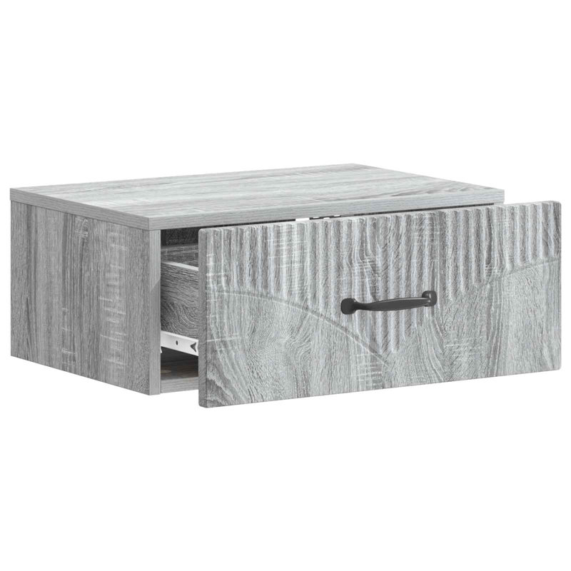 49cm W Manufactured Wood Bedside Table, Grey Sonoma