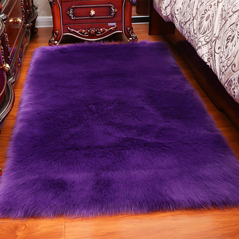 Kunala Shag Purple Area Rug purple color, 3 sizes to choose , Rectangle 3' x 5'