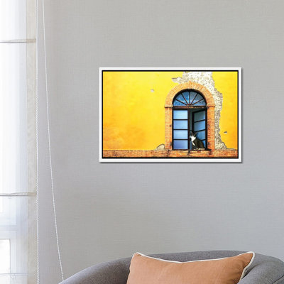 Cat In Window Of Old Building by Susan Richey - Gallery-Wrapped Canvas Giclée on Canvas