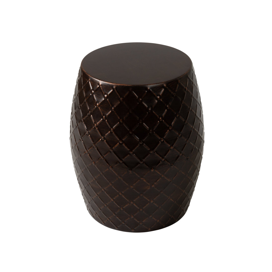 Masboro Patio Sense Braga Metal Stool Table, End Table Stool, Side Sofa Table - Glossy Finish Wrought Studio™ 