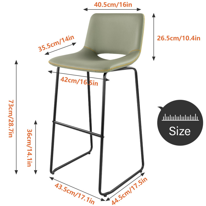 Tabouret Saraye, Cyan, Tabouret de bar (hauteur de siège de 28,7 po)