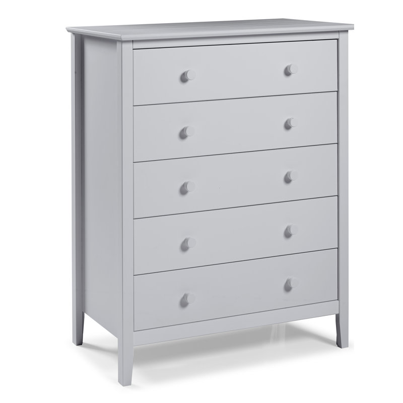 Commode 5 tiroirs Simplicity, Gris colombe