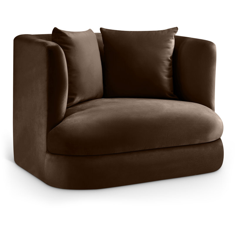 Ethalind Velvet Chair, Brown Velvet