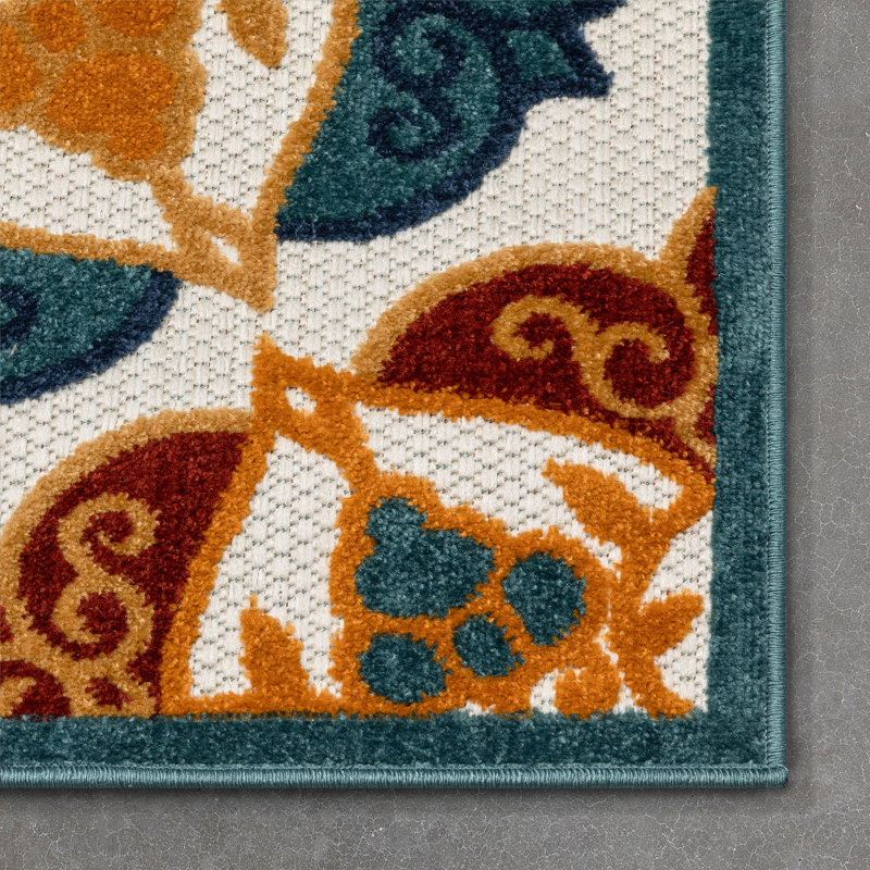 Floral Indoor / Outdoor Area Rug, Rectangle 160 x 220cm