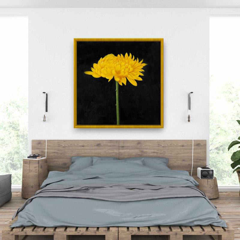 Toile de cadre rustique noir Chrysanthemum pour la décoration intérieure