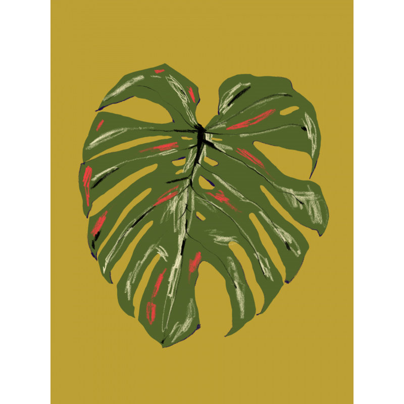 Monstera Leaf, 121.92 cm H x 81.28 cm W, Green