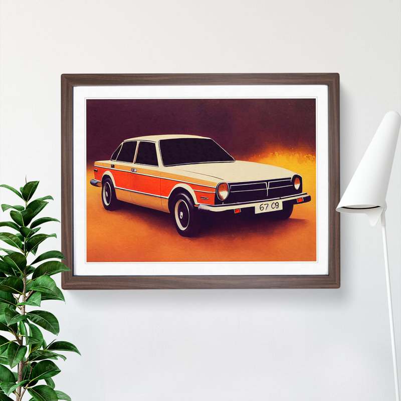 Classic Car - Framed Print, 34cm H x 46cm W x 2cm D, Walnut Framed