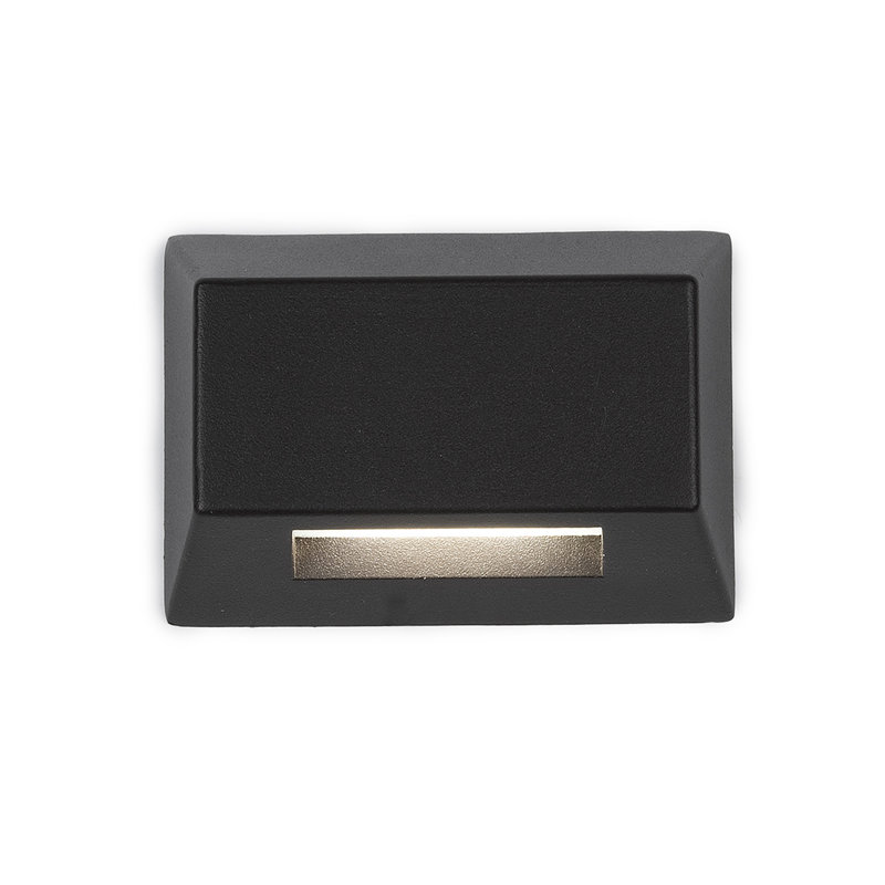 Éclairage pour terrasse, Noir sur aluminium, 2700 K