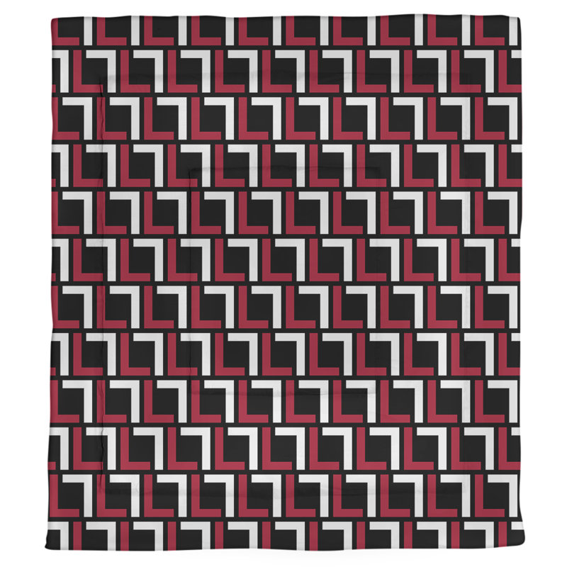 Édredon simple Atlanta Football Luxury, Édredon simple, Rouge / blanc / noir