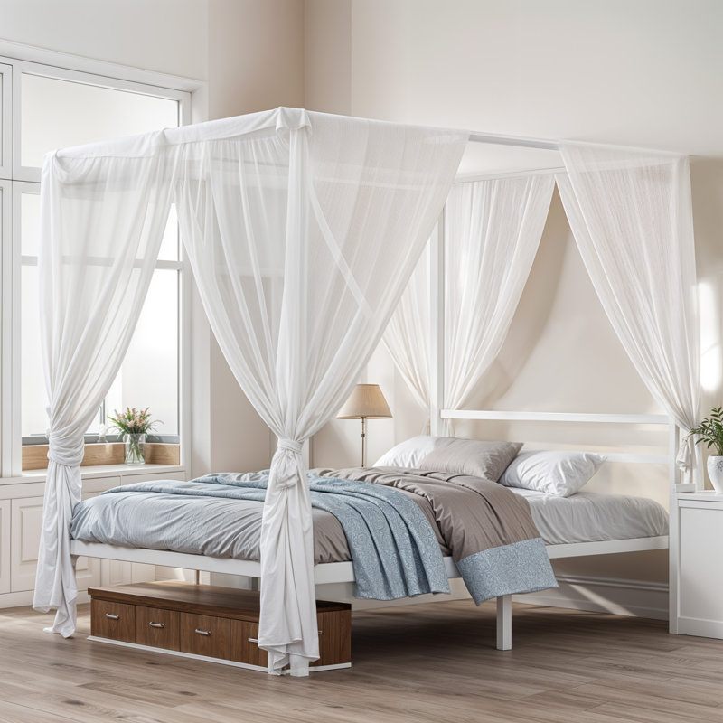 Kyvin Canopy Bed, Twin, White