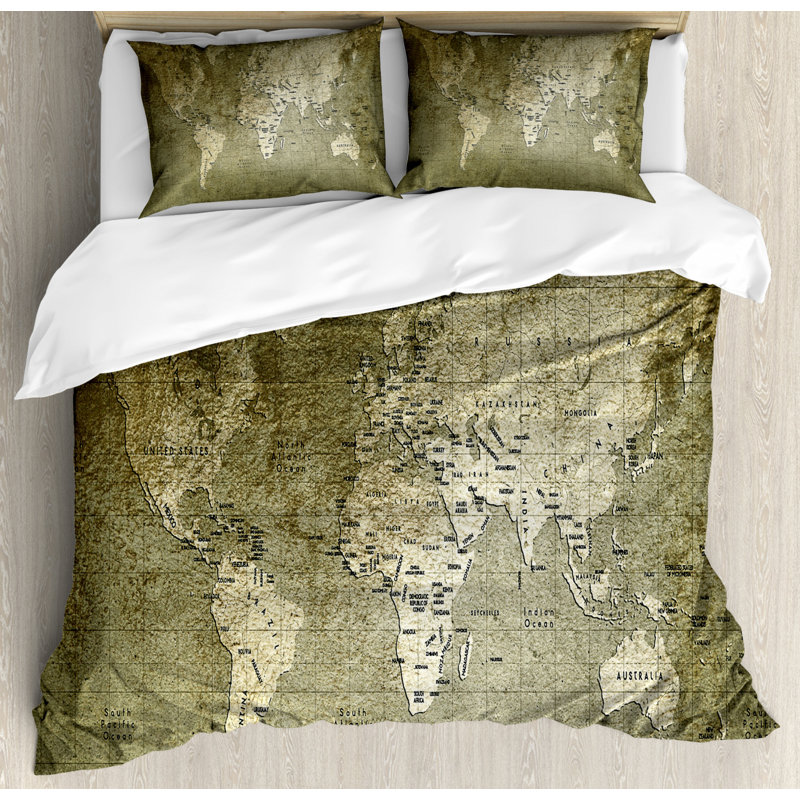 Eclectic Polyester Duvet Cover, Queen Duvet Cover + 2 Standard Shams