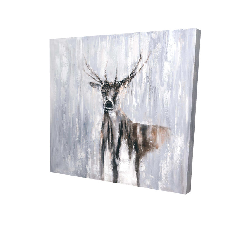 Hiver, toile de cerf abstraite | Art contemporain contemporain