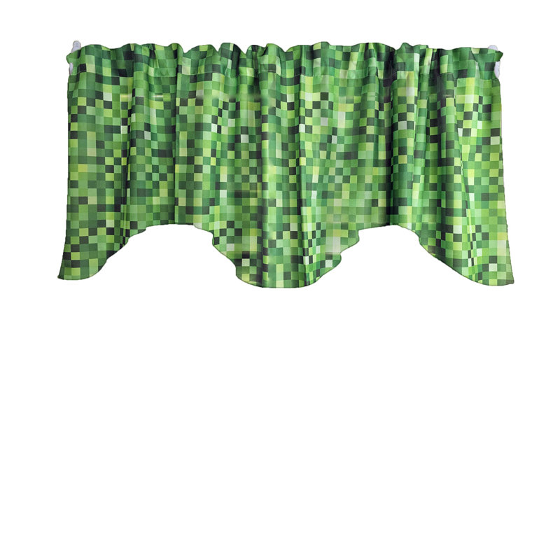 Cantonnière Popeline Square Pixelated, Vert