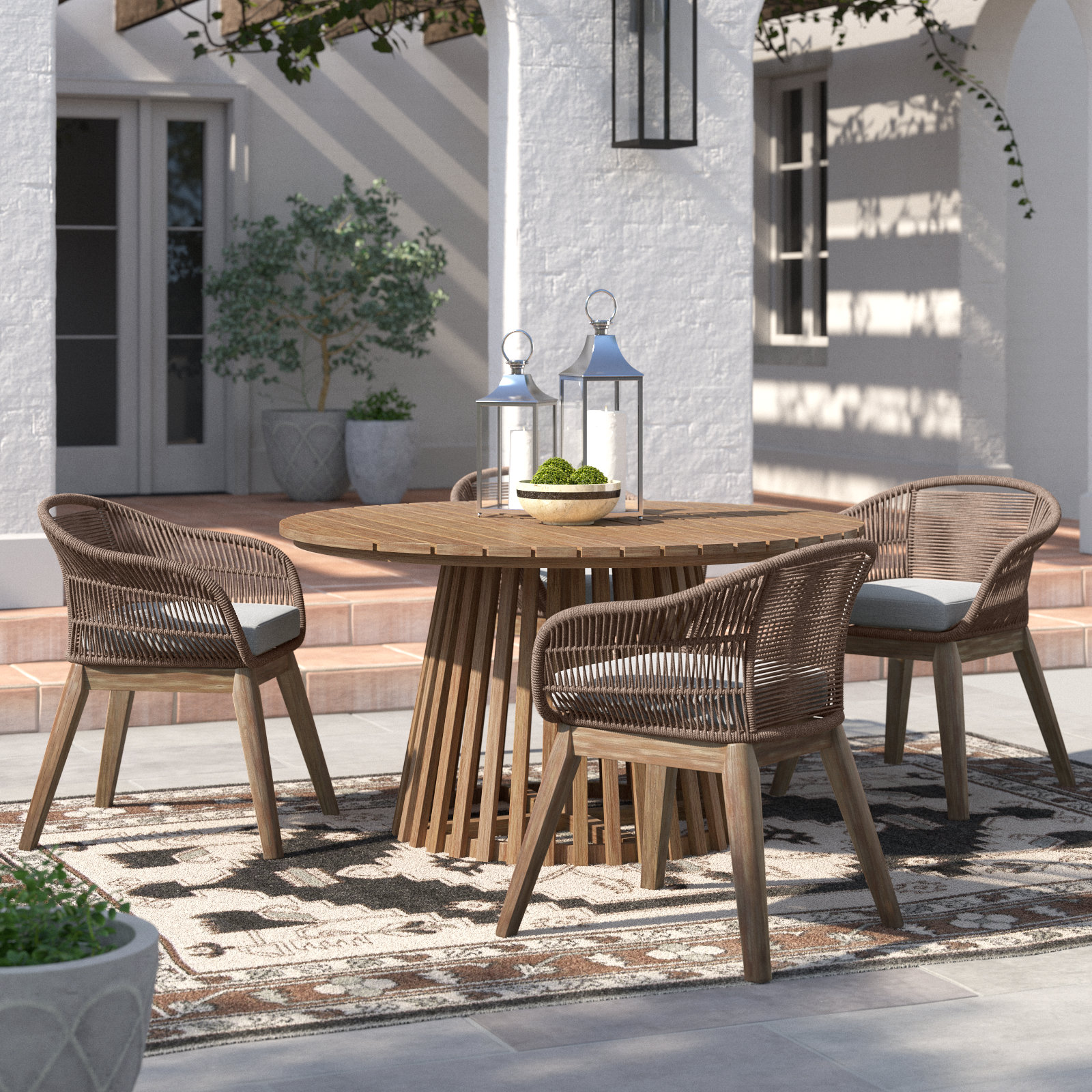 Bardolf 55" Eucalyptus Patio Dining Set