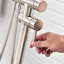 Robinet de baignoire à fixation au sol Classic avec douche à main, robinet en céramique, base nickel haute stabilité