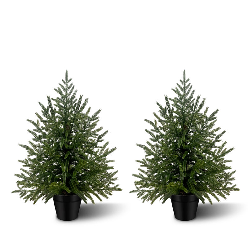 Faux Cedar and Cypress Tree Plant in Plastic Nursery Pot, 60cm/2ft