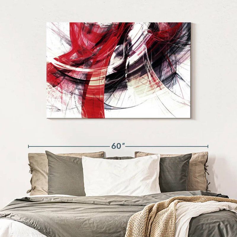 Avery Red Motion Abstract, 32" H x 48" W