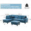 Canapé modulaire en flanelle 3 pièces-987355080-987355082