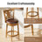  26" Swivel Upholstered Wood Counter Stool with K-shaped Back & Faux Leather Seat (Set of 2)-1033407917-1033526954