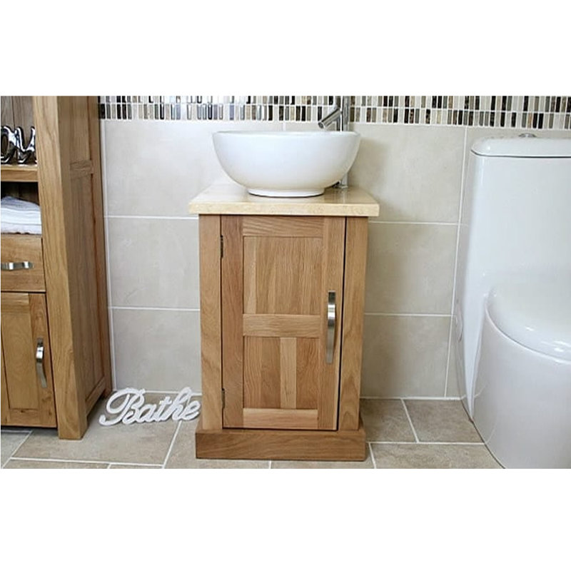 Counts 500mm Single Bathroom Vanity with Vessel Ceramic Basin, Cream Marble