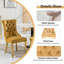 Ensemble de salle à manger à piédestal rond 5 pièces avec chaise capitonnée en velours pour salle à manger et salon-1248467047-1248467097-1248467099