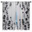Rideaux obscurcissant à motif floral noir et obscurcissant - 2 panneaux