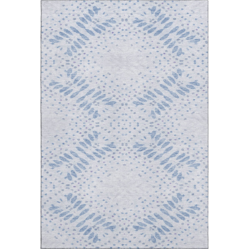 Premium Machine Washable Prisco Blue Rug, Rectangle 10' x 14'