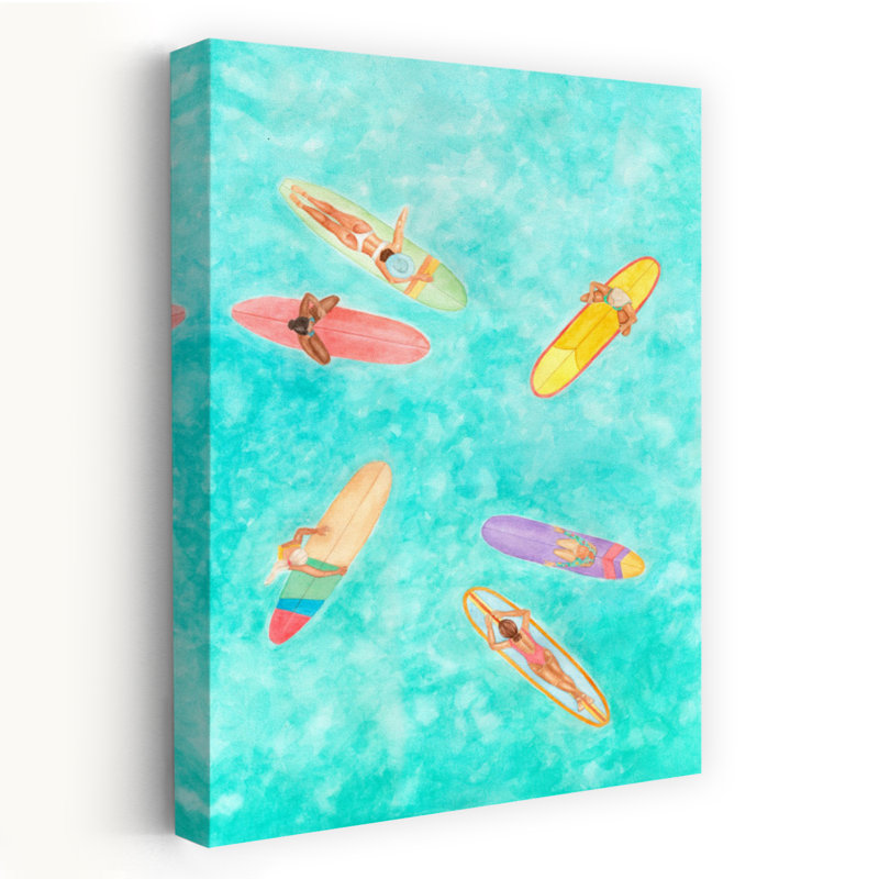 Art contemporain, art contemporain abstrait océan été, H 12 po x l 8 po