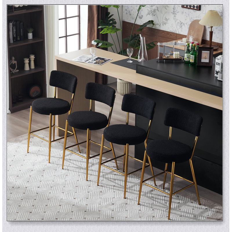 Tabouret de comptoir Mylhana, Noir