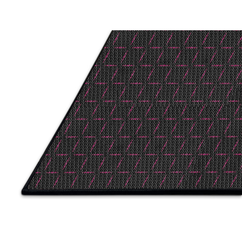 Tapis décoratif brun foncé à motif géométrique Riker, Rectangle 7 pi x 10 pi