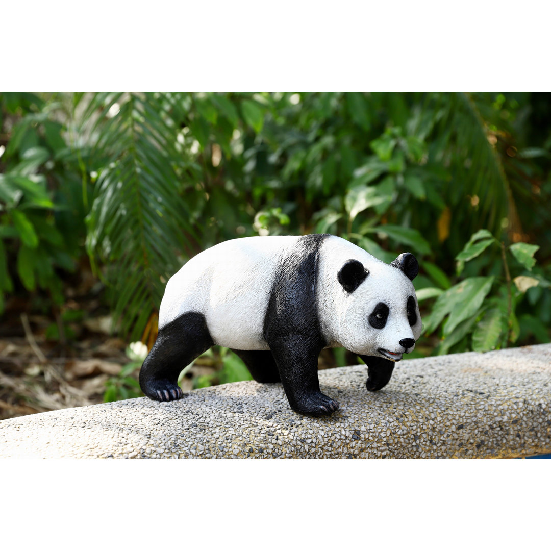 Amoah Fields Su Ai Solar Panda Outdoor Garden Statue with Spotlight Dakota Fields