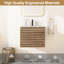 Meuble-lavabo mural simple de 24 po avec comptoir d'évier, robinet et drain en bois , certifié EPA-1982935968