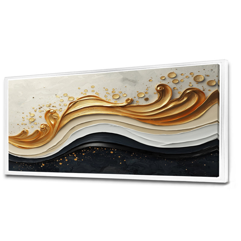 Impression sur toile transitionnelle Goldern, H 28 po x l 60 po, Impression encadrée flottante, Blanc