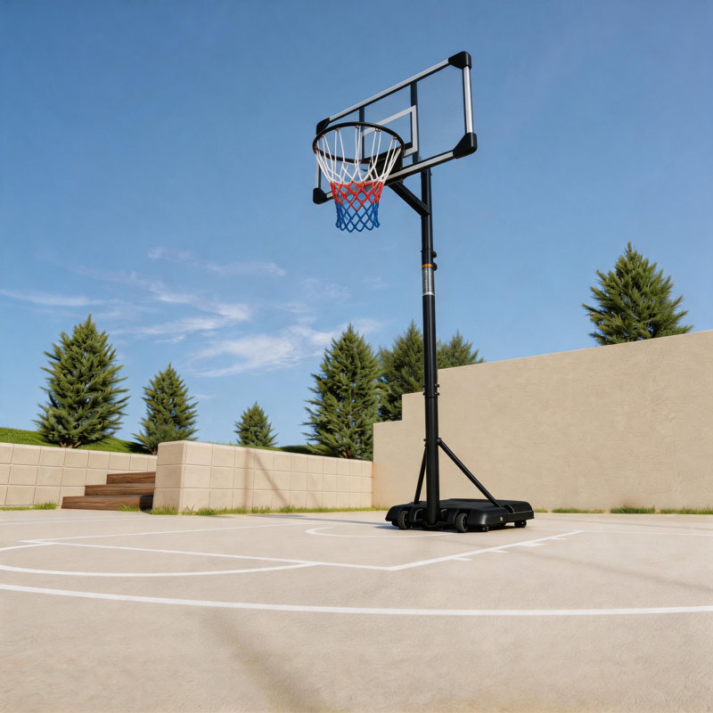 Hauteur réglable de 5,6 à 7 pi, panier de basketball portatif, support extérieur avec roues pour la cour arrière