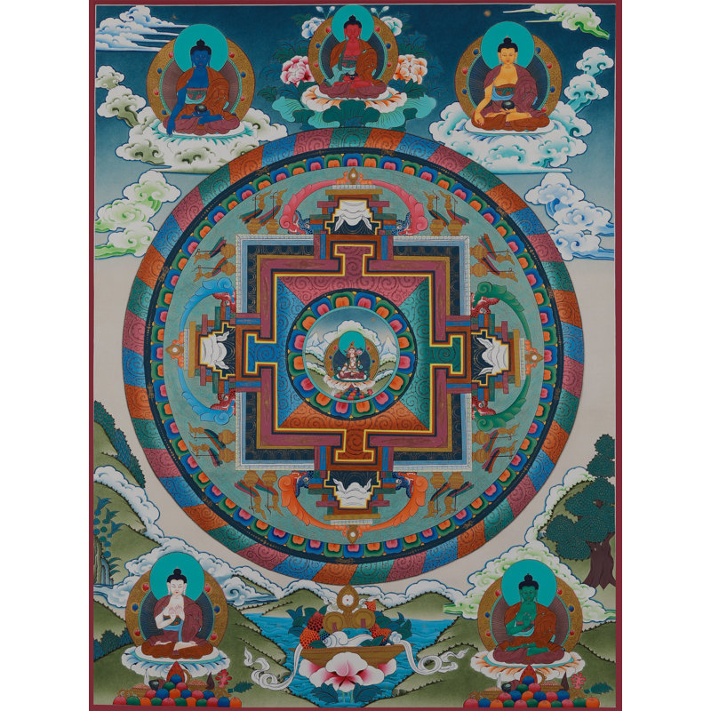Tara blanche (Thangka sans brocart) | Or pur 24 carats avec peinture acrylique