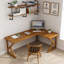 Modern L-shaped Solid Wood Desk-114317888
